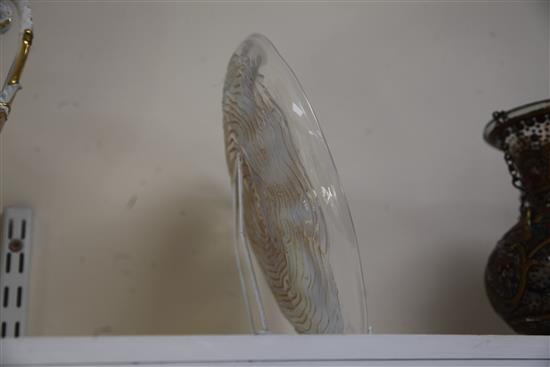 A Rene Lalique opalescent Dauphins coupe ouverte, No. 424, diameter 29cm